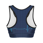 Heartbeat Electrocardiogram Print Women's Sports Bra