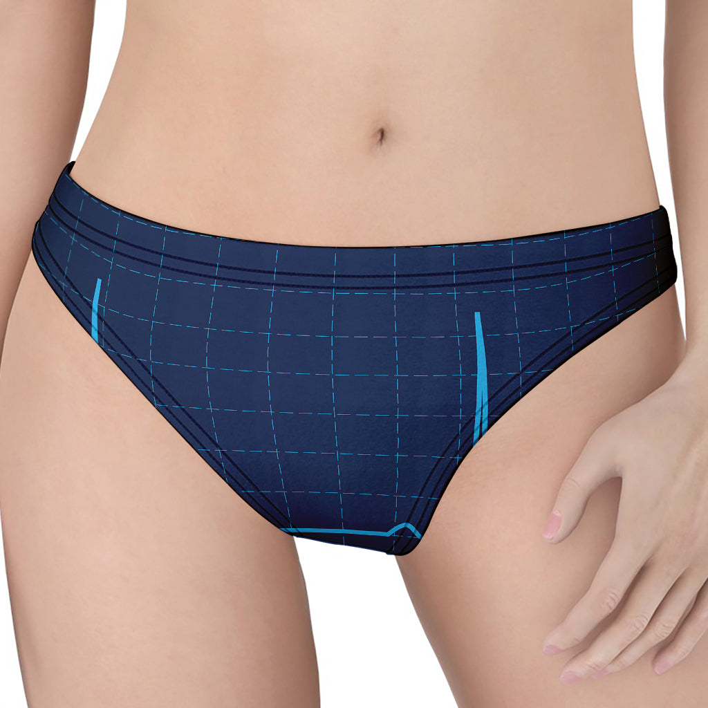 Heartbeat Electrocardiogram Print Women's Thong