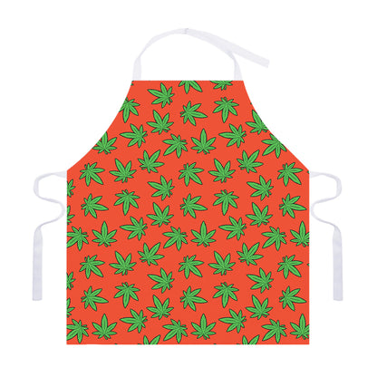 Hemp Leaf Pattern Print Adjustable Apron