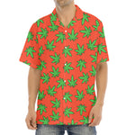 Hemp Leaf Pattern Print Aloha Shirt