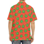 Hemp Leaf Pattern Print Aloha Shirt