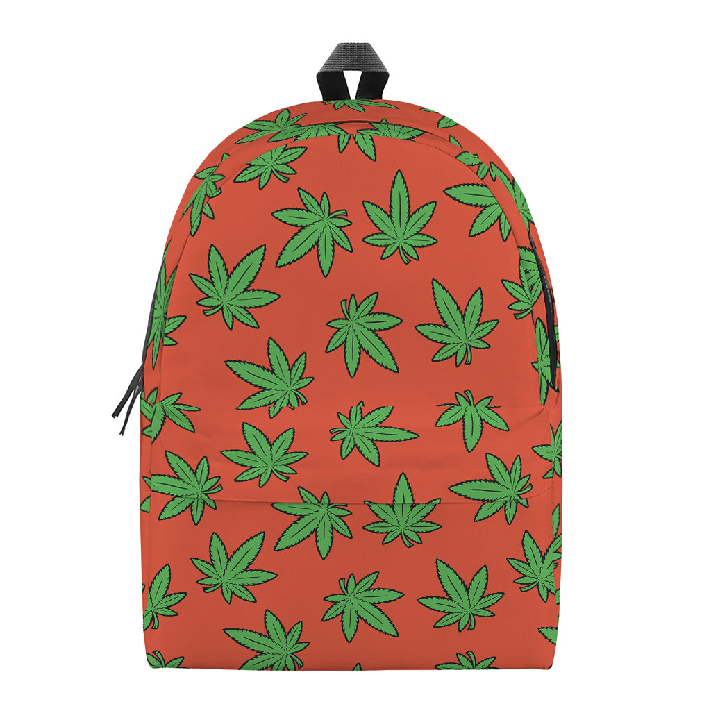 Hemp Leaf Pattern Print Backpack