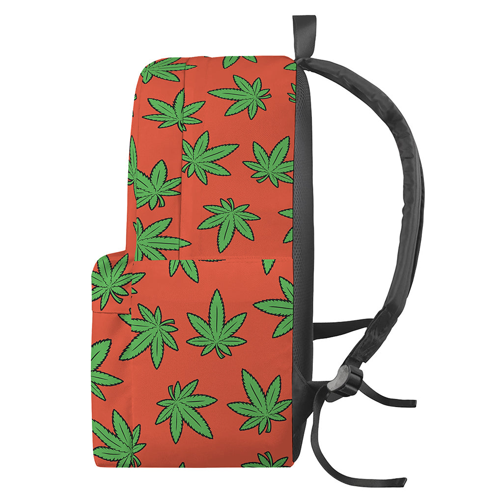 Hemp Leaf Pattern Print Backpack