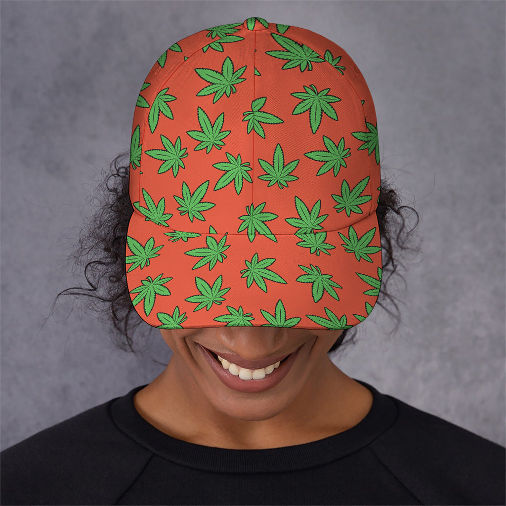 Hemp Leaf Pattern Print Baseball Cap