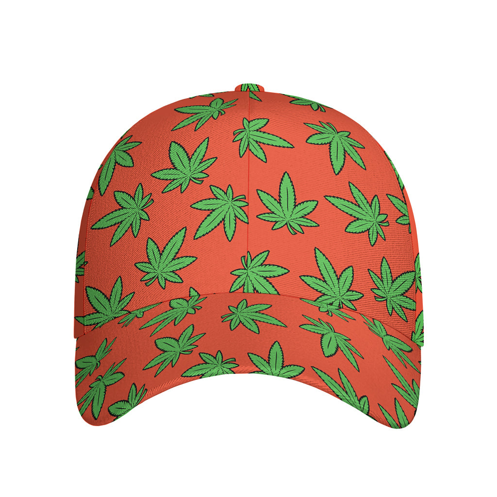 Hemp Leaf Pattern Print Baseball Cap