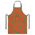 Hemp Leaf Pattern Print Bib Apron With Pocket