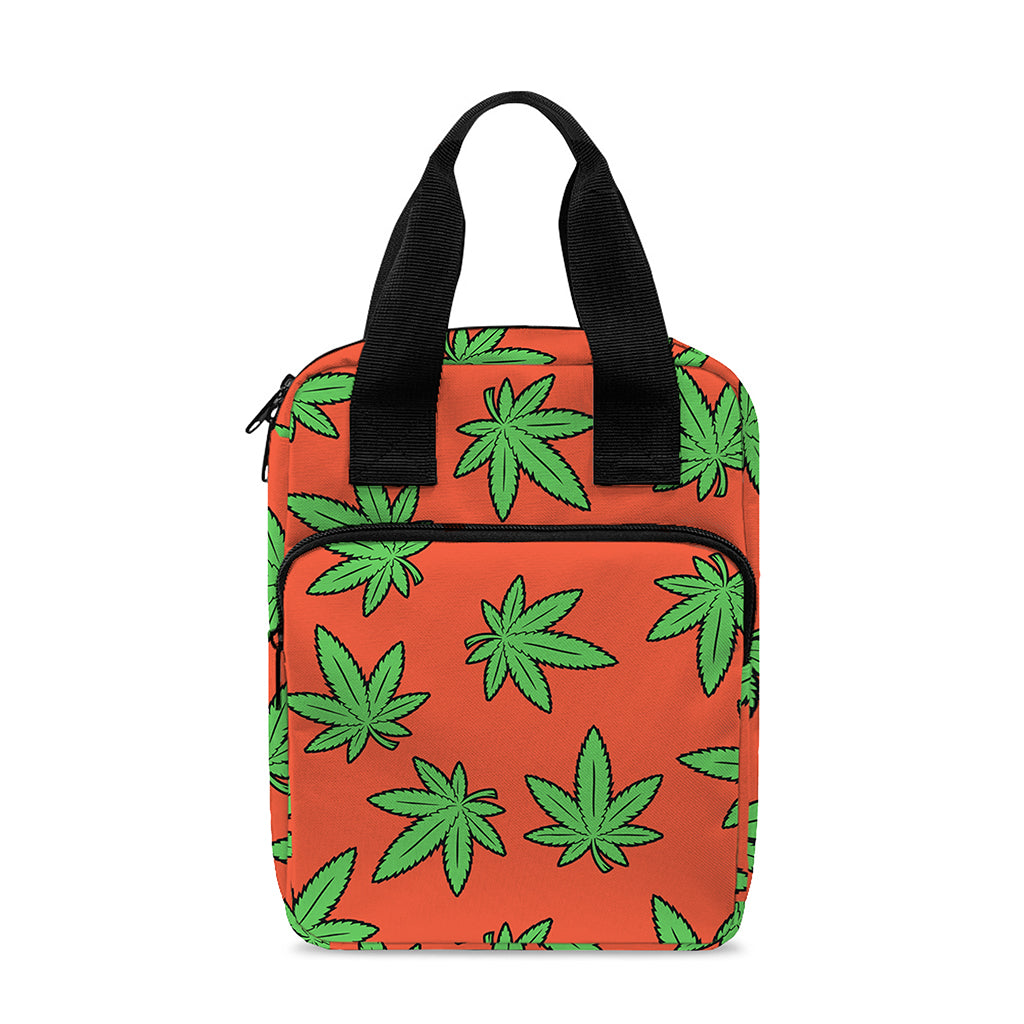 Hemp Leaf Pattern Print Bible Tote Bag