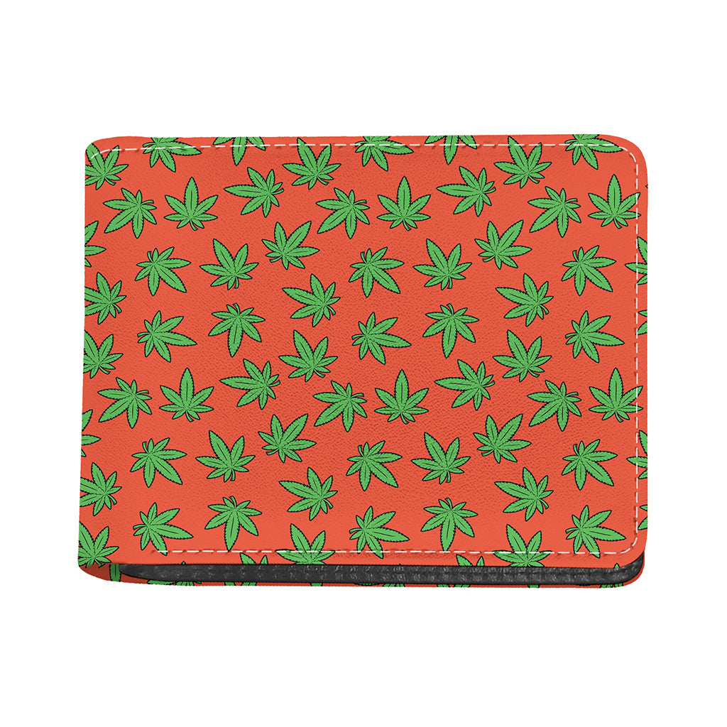 Hemp Leaf Pattern Print Bifold Wallet