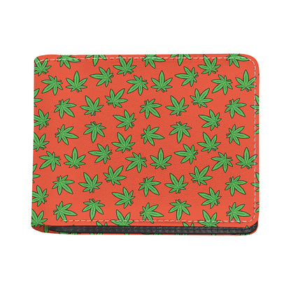 Hemp Leaf Pattern Print Bifold Wallet