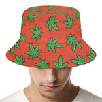 Hemp Leaf Pattern Print Bucket Hat