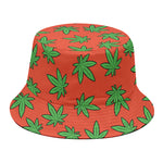 Hemp Leaf Pattern Print Bucket Hat