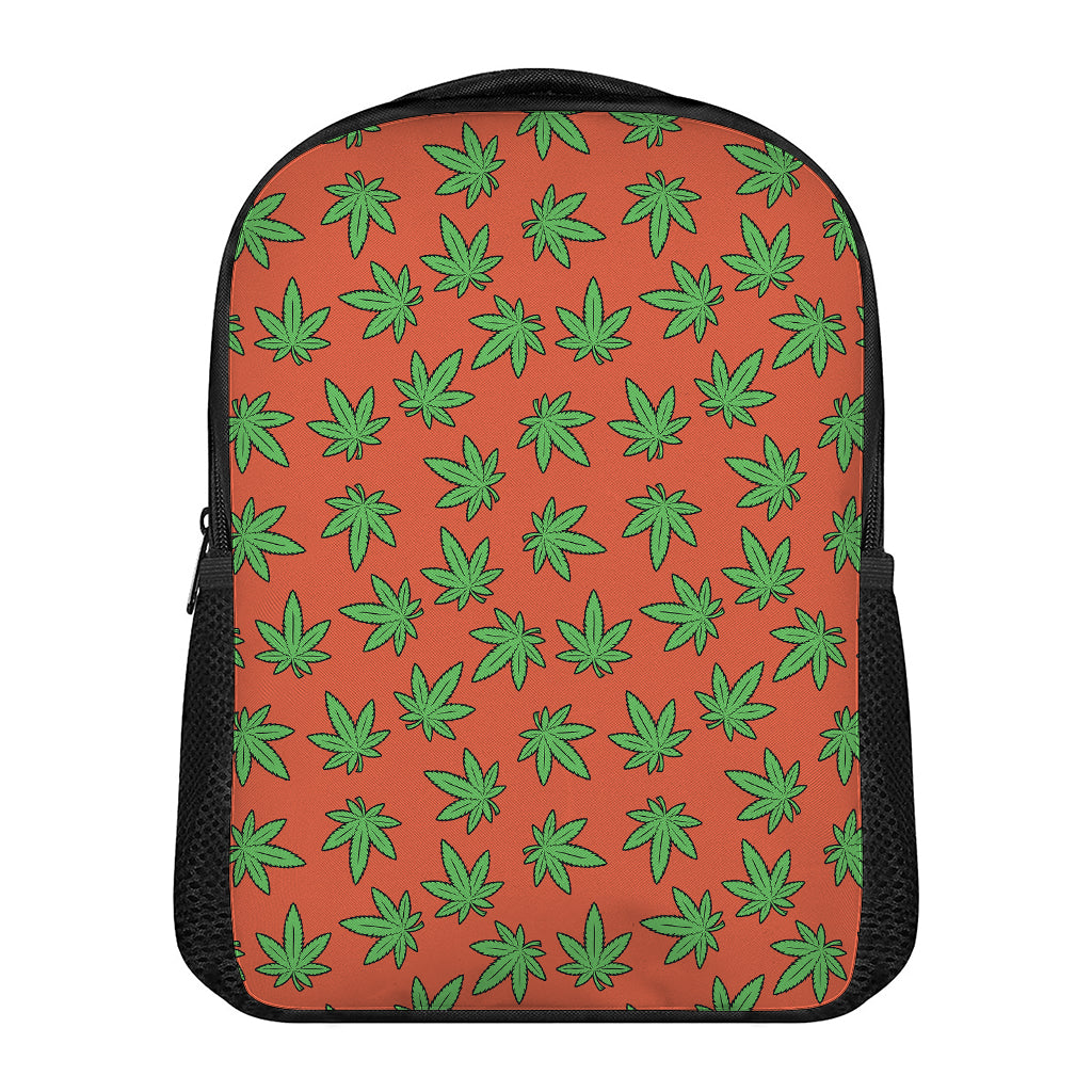 Hemp Leaf Pattern Print Casual Backpack