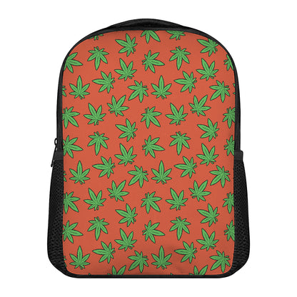 Hemp Leaf Pattern Print Casual Backpack
