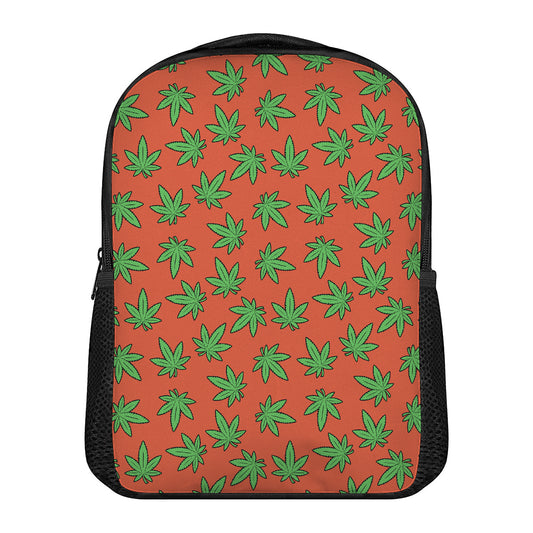 Hemp Leaf Pattern Print Casual Backpack