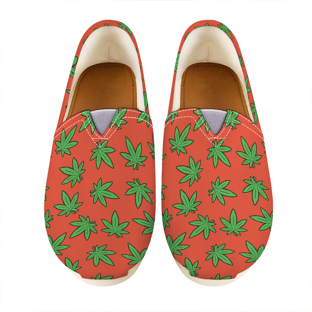 Hemp Leaf Pattern Print Casual Shoes