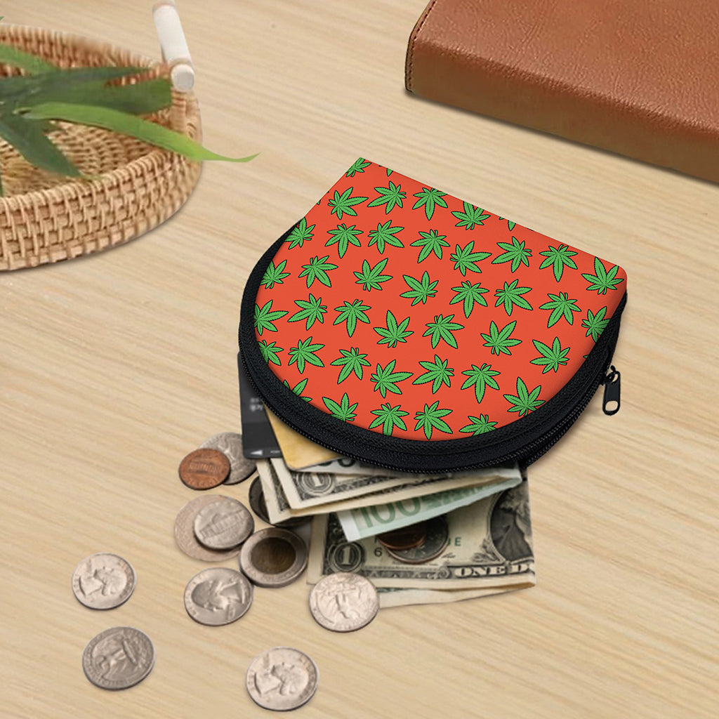 Hemp Leaf Pattern Print Coin Purse