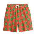 Hemp Leaf Pattern Print Cotton Shorts