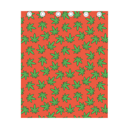 Hemp Leaf Pattern Print Curtain