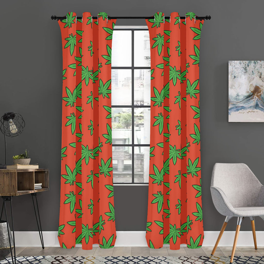 Hemp Leaf Pattern Print Curtain