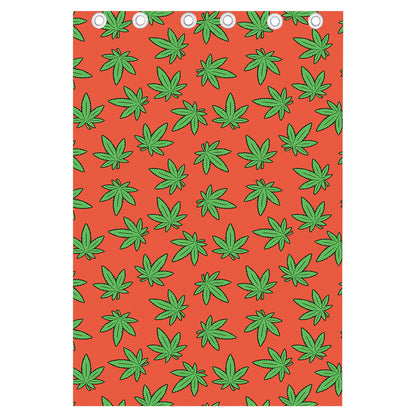 Hemp Leaf Pattern Print Curtain