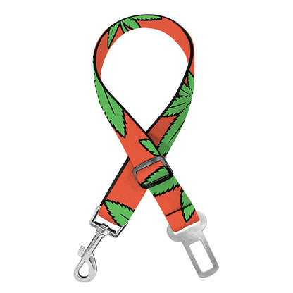 Hemp Leaf Pattern Print Dog Seat Belt