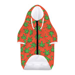 Hemp Leaf Pattern Print Dog Zip Up Hoodie