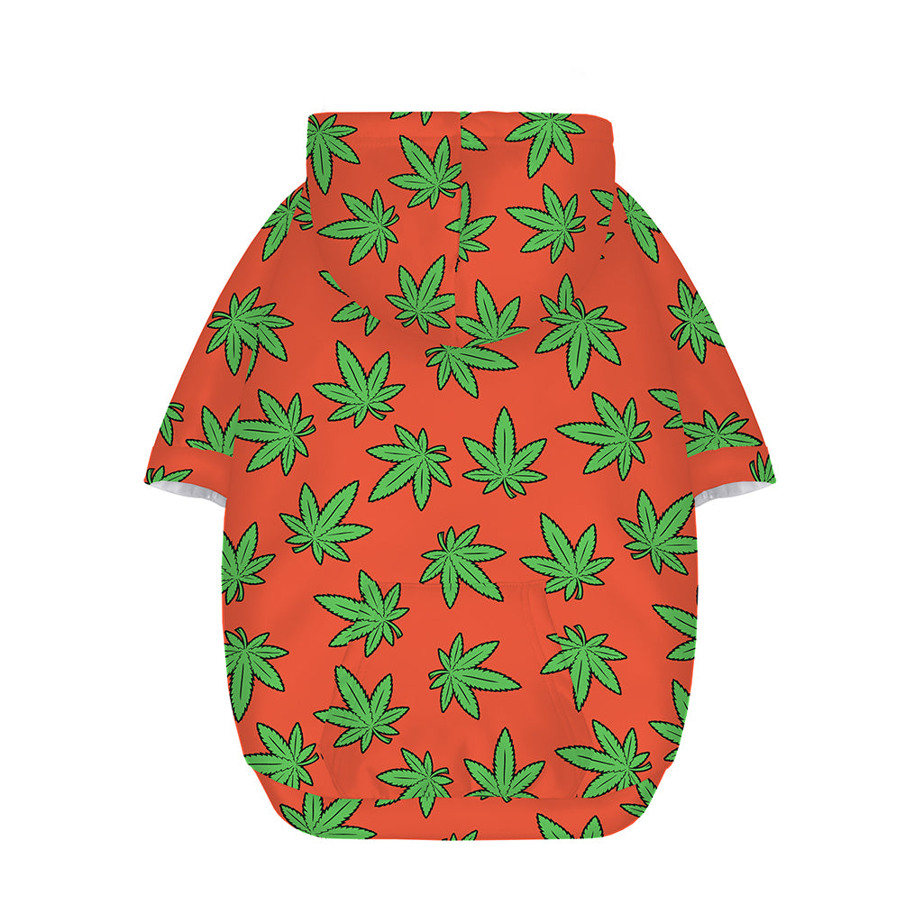 Hemp Leaf Pattern Print Dog Zip Up Hoodie