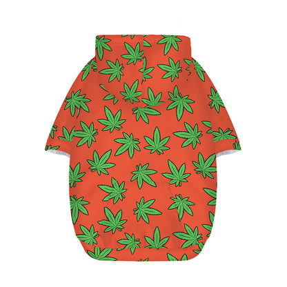 Hemp Leaf Pattern Print Dog Zip Up Hoodie