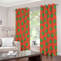 Hemp Leaf Pattern Print Extra Wide Grommet Curtains
