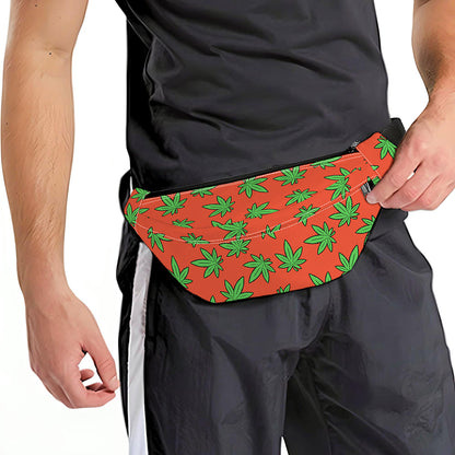 Hemp Leaf Pattern Print Fanny Pack