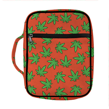 Hemp Leaf Pattern Print Front Pocket Bible Bag