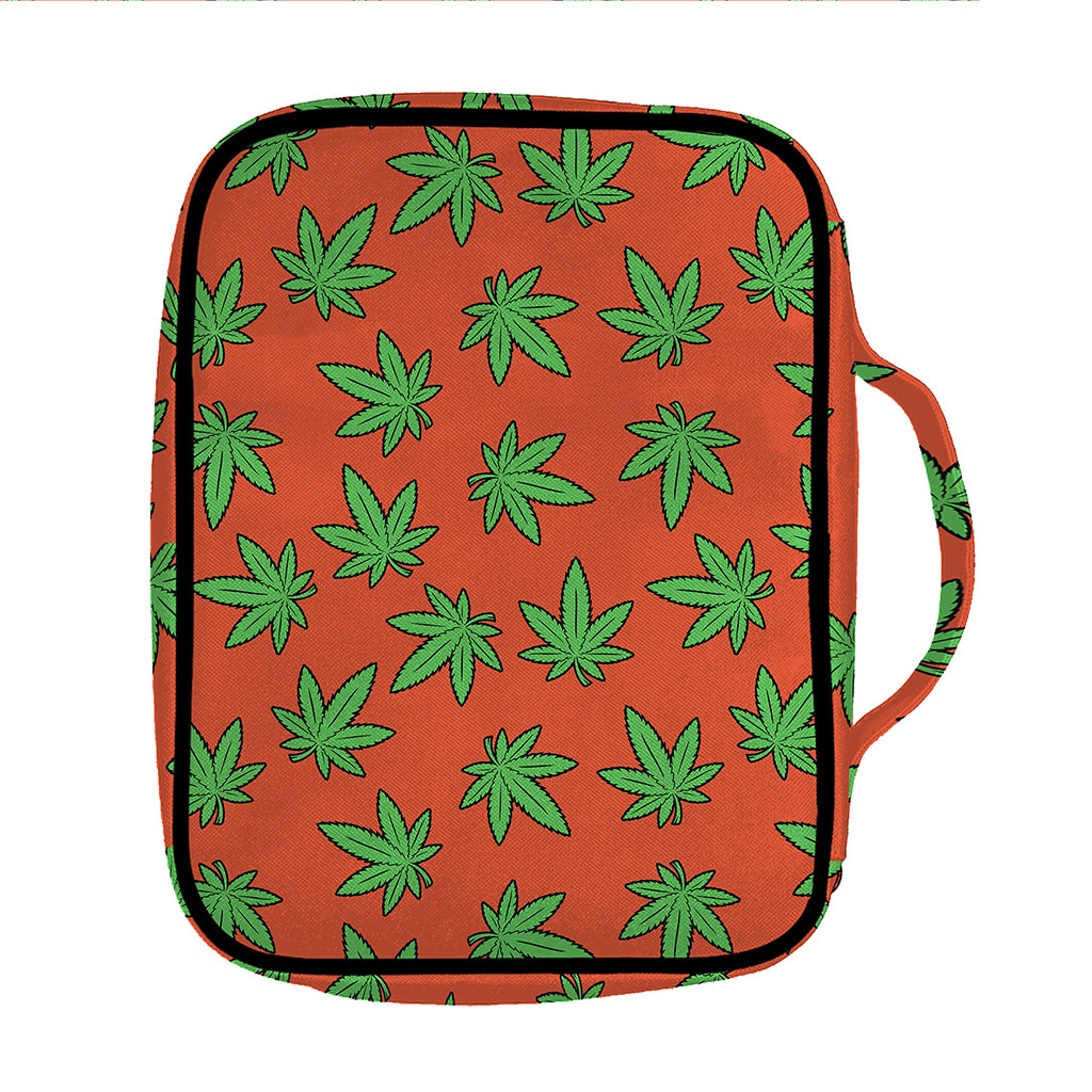 Hemp Leaf Pattern Print Front Pocket Bible Bag