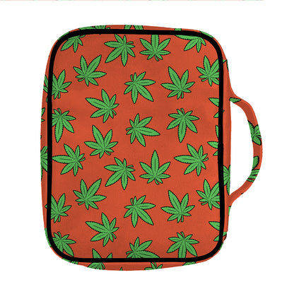 Hemp Leaf Pattern Print Front Pocket Bible Bag