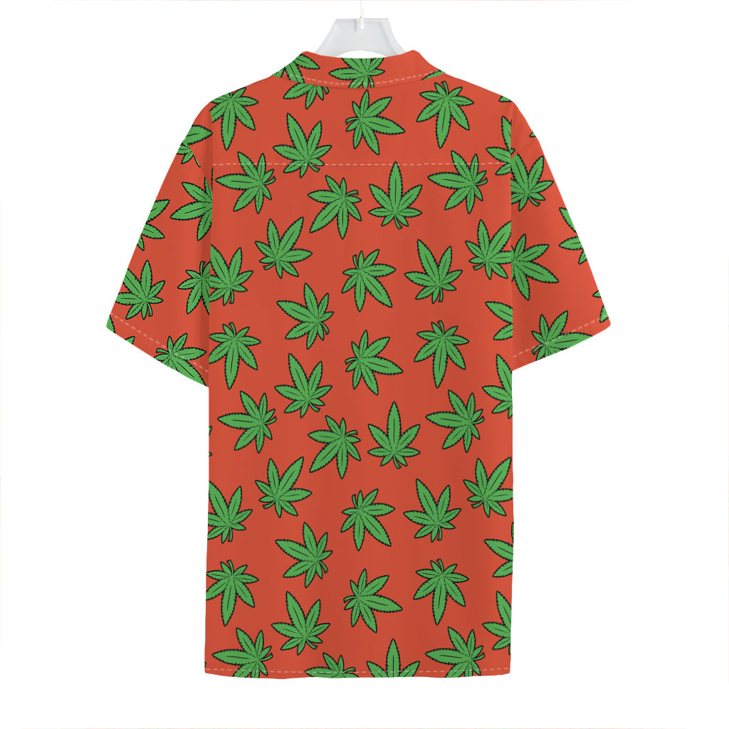 Hemp Leaf Pattern Print Hawaiian Shirt