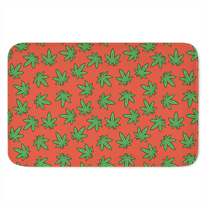 Hemp Leaf Pattern Print Indoor Door Mat