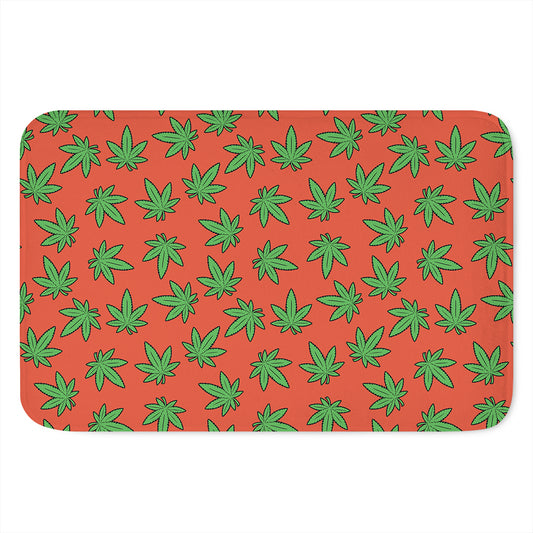 Hemp Leaf Pattern Print Indoor Door Mat