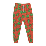 Hemp Leaf Pattern Print Jogger Pants