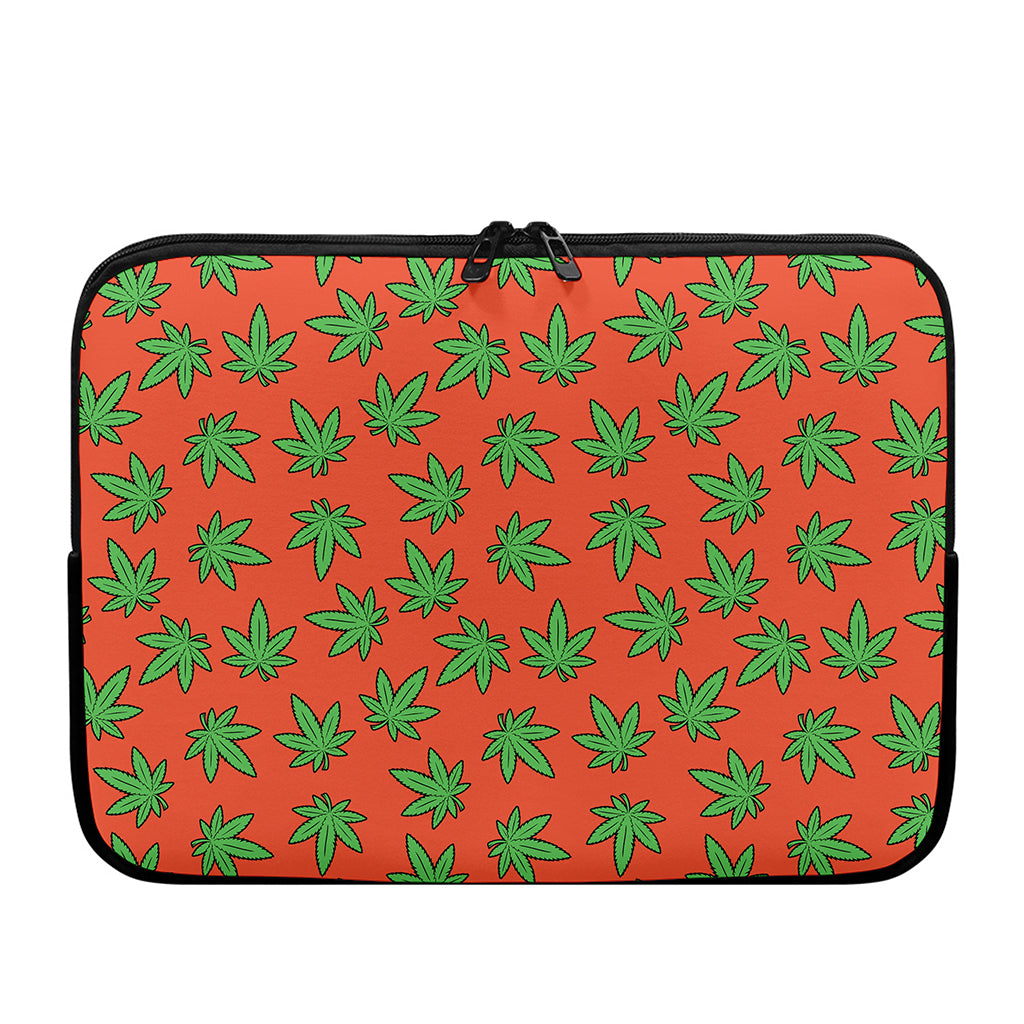 Hemp Leaf Pattern Print Laptop Sleeve