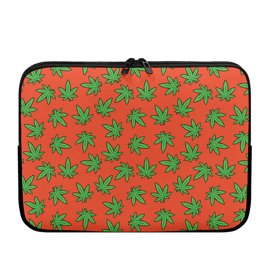 Hemp Leaf Pattern Print Laptop Sleeve