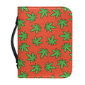 Hemp Leaf Pattern Print Leather Bible Cover