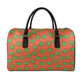 Hemp Leaf Pattern Print Leather Duffel Bag