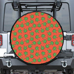 Hemp Leaf Pattern Print Leather Spare Tire Cover