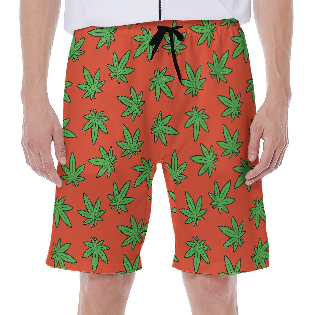 Hemp Leaf Pattern Print Men's Beach Shorts