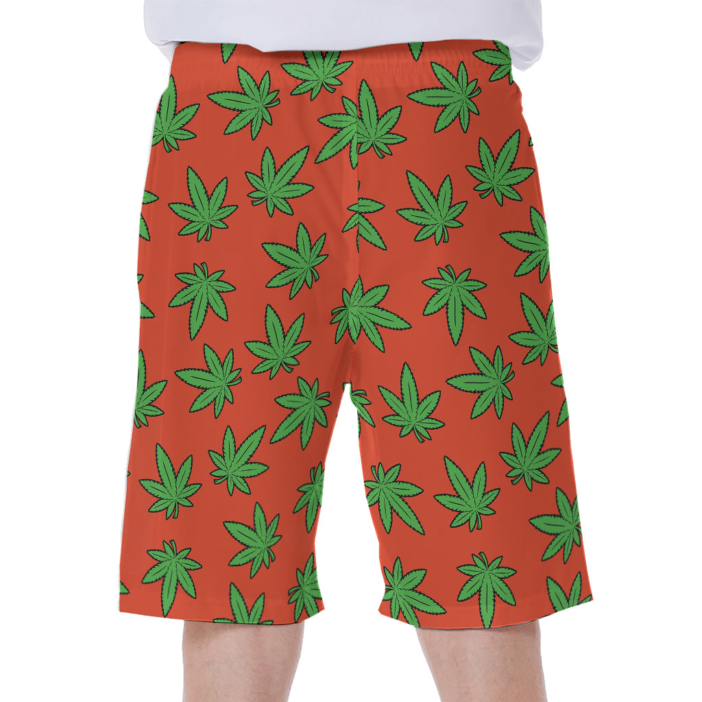 Hemp Leaf Pattern Print Men's Beach Shorts