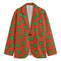 Hemp Leaf Pattern Print Men's Blazer