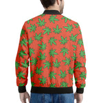 Hemp Leaf Pattern Print Men's Bomber Jacket