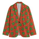 Hemp Leaf Pattern Print Men's Cotton Blazer