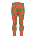 Hemp Leaf Pattern Print Men's Leggings