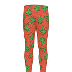 Hemp Leaf Pattern Print Men's leggings