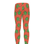 Hemp Leaf Pattern Print Men's leggings